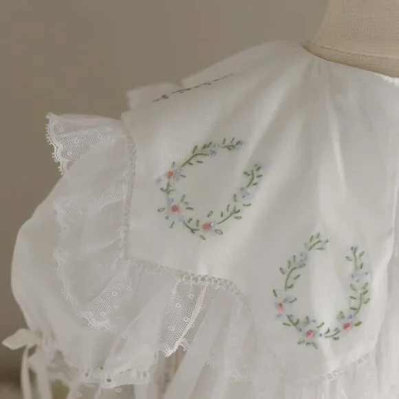 SPECIAL Strasburg Heirloom Collection White Vintage Lace 2T/3T Float Dress - Picture 6 of 7